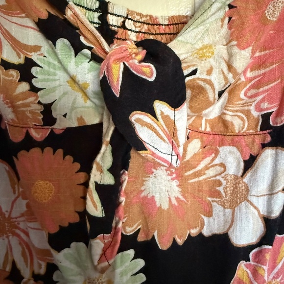 Roxy Summertime Feeling Floral Tie-Front Midi Dress Size XS - Picture 6 of 14